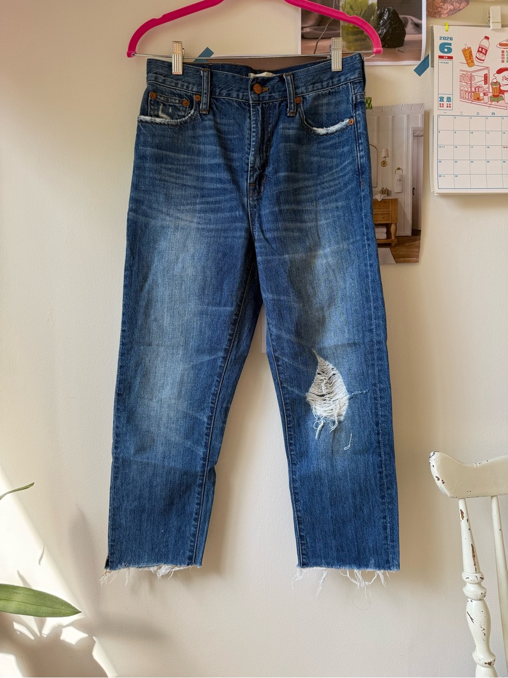 Madewell Perfect Summer Jean Blue Distressed Jeans 26